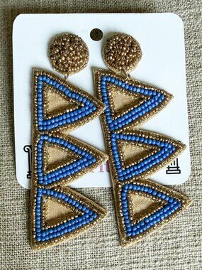 Delta Delta Delta Beaded Earrings, NWT